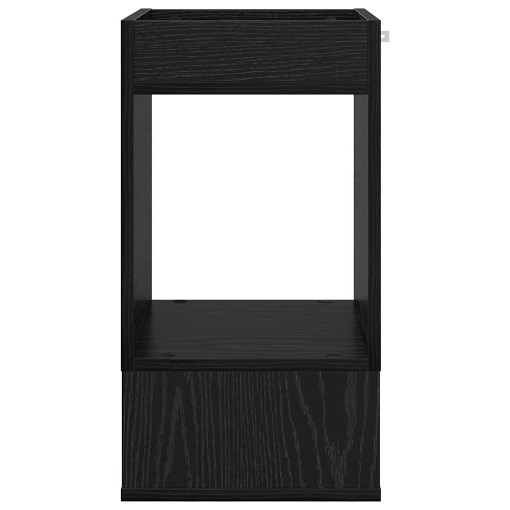 vidaXL End Table 2 pcs Μαύρη Οξυά 30 x 30 x 56 εκ. Επεξεργασμένο ξύλο