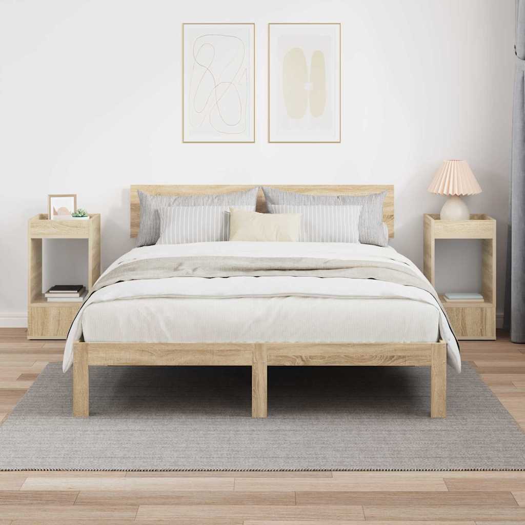 vidaXL End Table 2 pcs Δρύς Sonoma 30 x 30 x 56 εκ. Επεξεργασμένο ξύλο