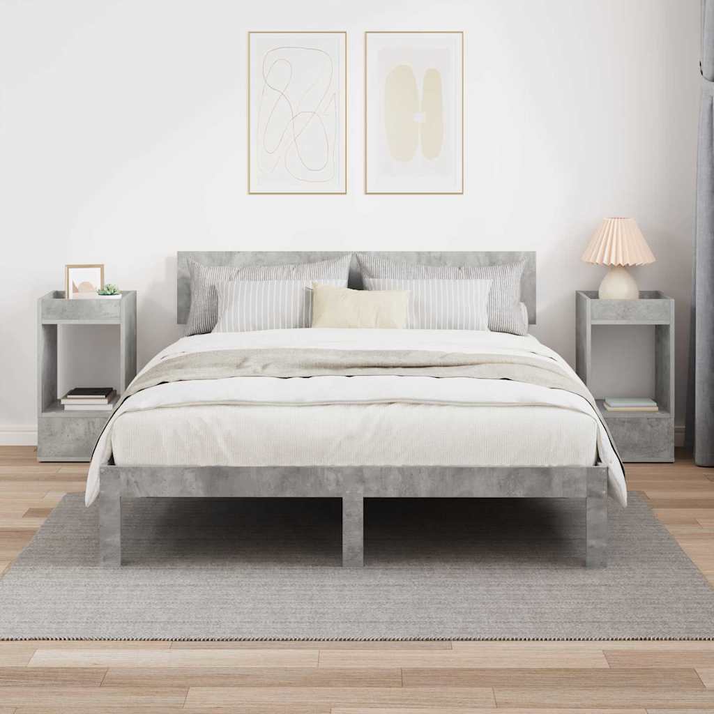 vidaXL End Table 2 pcs Σκυρόδεμα Γκρι 30 x 30 x 56 εκ.