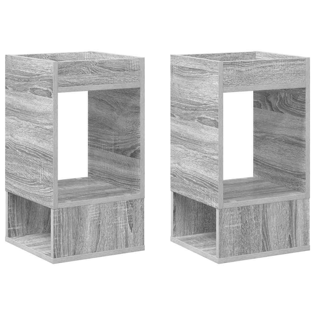 vidaXL End Table 2 pcs Γκρίζο Σονομα 30 x 30 x 56 εκ.
