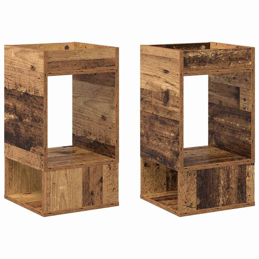 vidaXL End Table 2 pcs Παλιό ξύλο 30 x 30 x 56 εκ. Επεξεργασμένο ξύλο