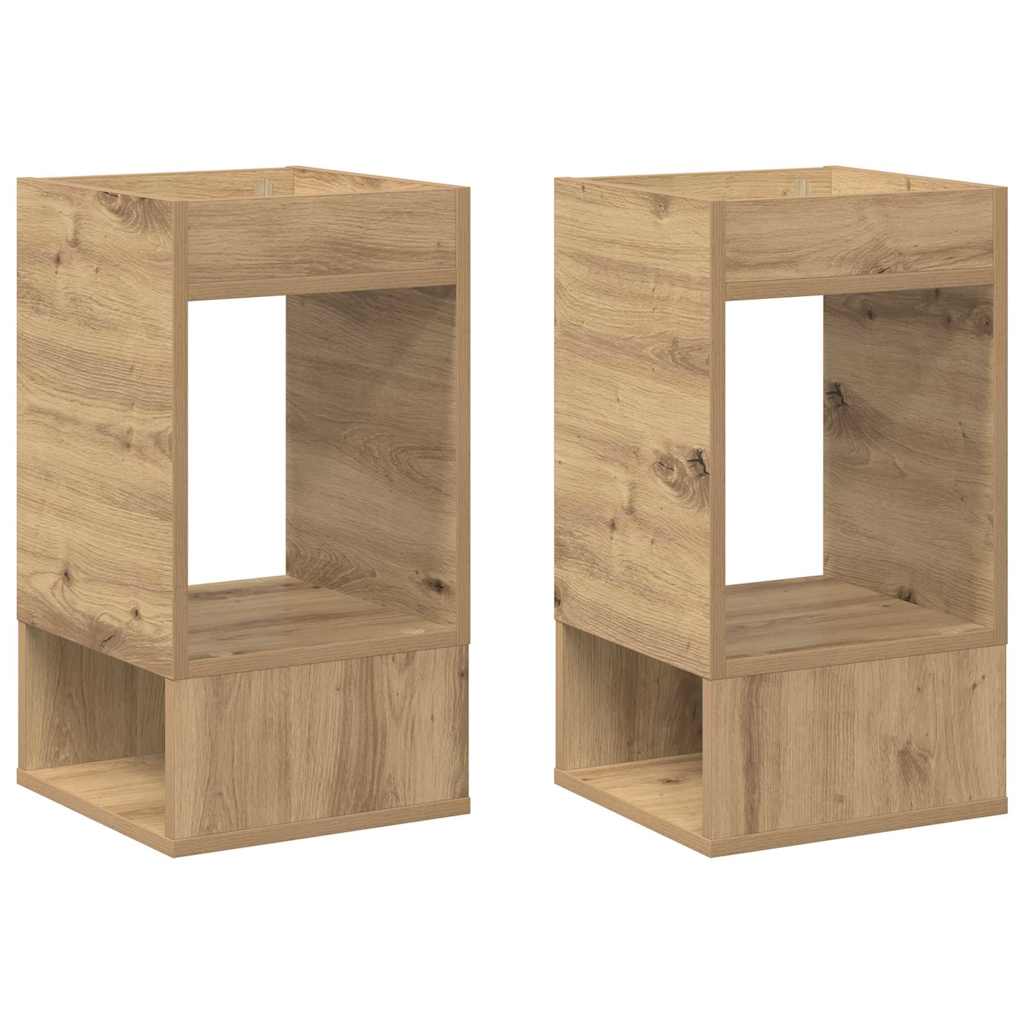 vidaXL End Table 2 pcs Artisan Oak 30 x 30 x 56 εκ. Επεξεργασμένο ξύλο