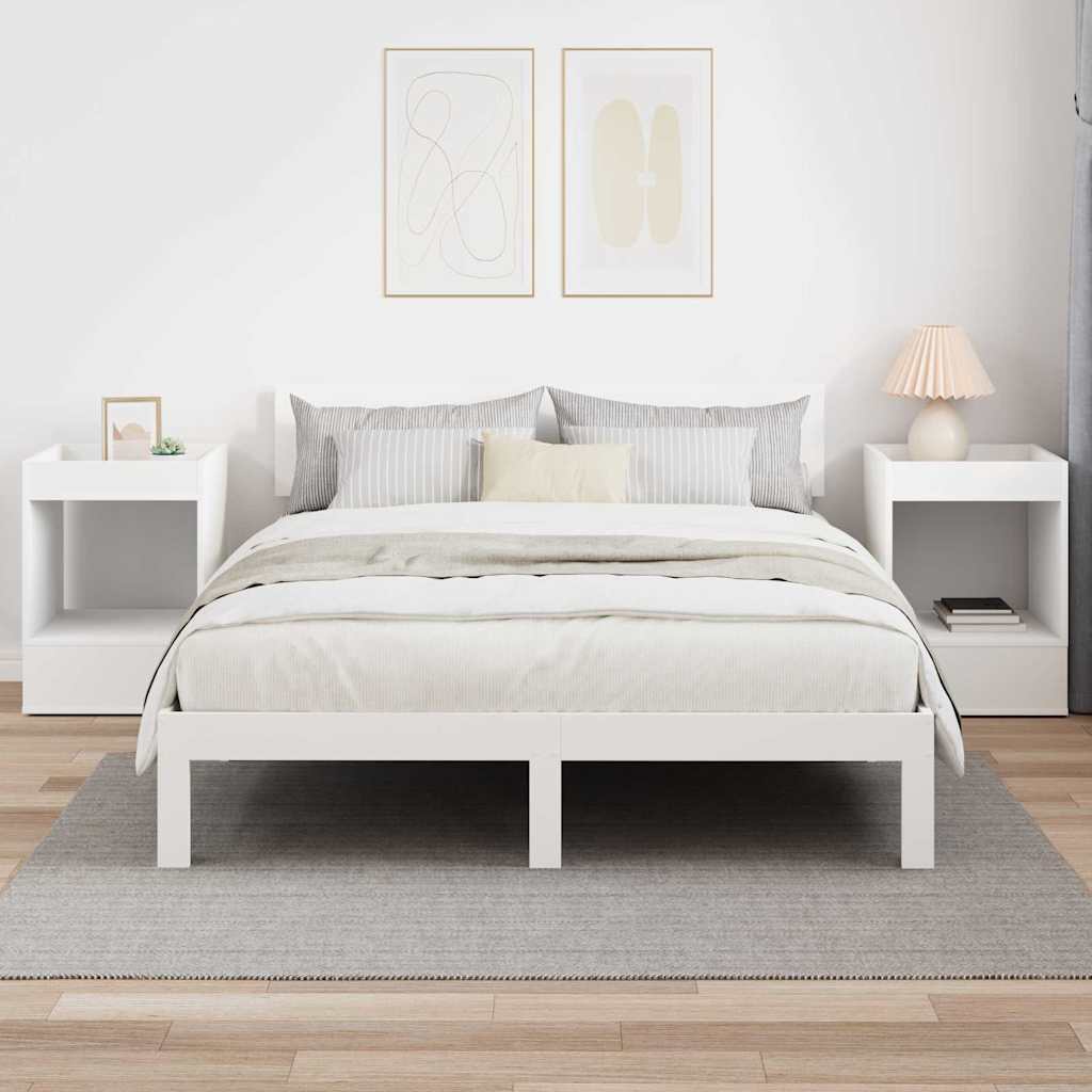 vidaXL End Table 2 pcs Λευκό 40 x 40 x 56 εκ. Επεξεργασμένο ξύλο