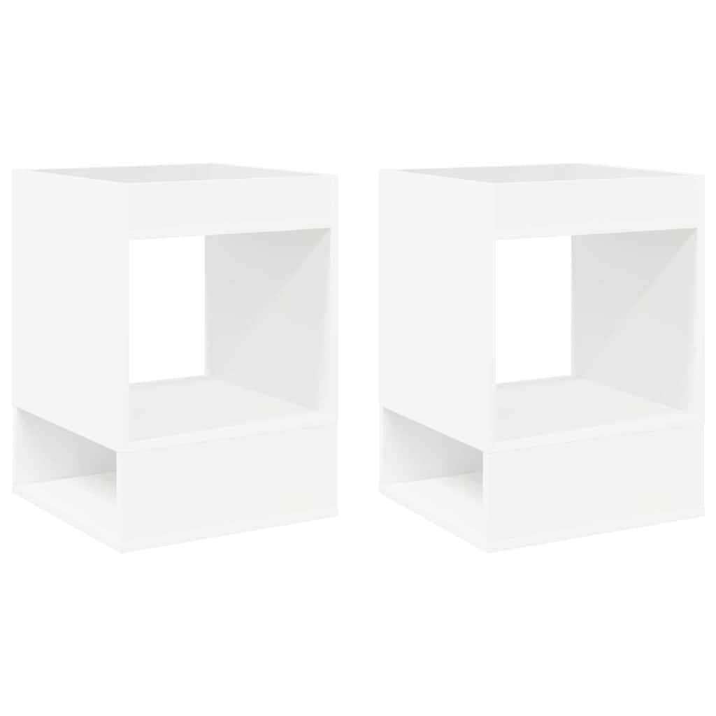 vidaXL End Table 2 pcs Λευκό 40 x 40 x 56 εκ. Επεξεργασμένο ξύλο