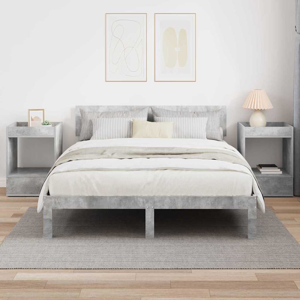 vidaXL End Table 2 pcs Σκυρόδεμα Γκρι 40 x 40 x 56 εκ.