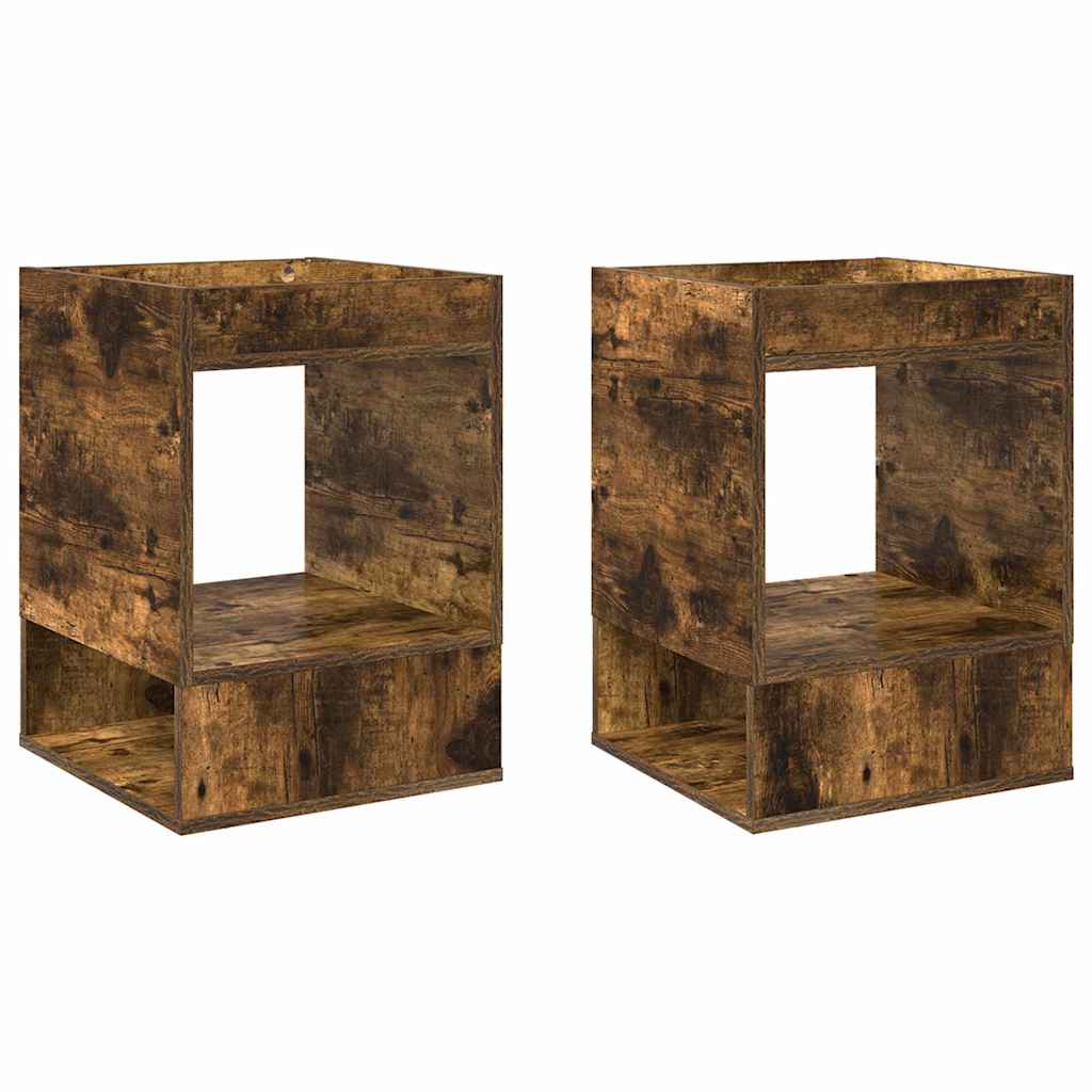 vidaXL End Table 2 pcs Καπνιστό Δρύς 40 x 40 x 56 εκ.