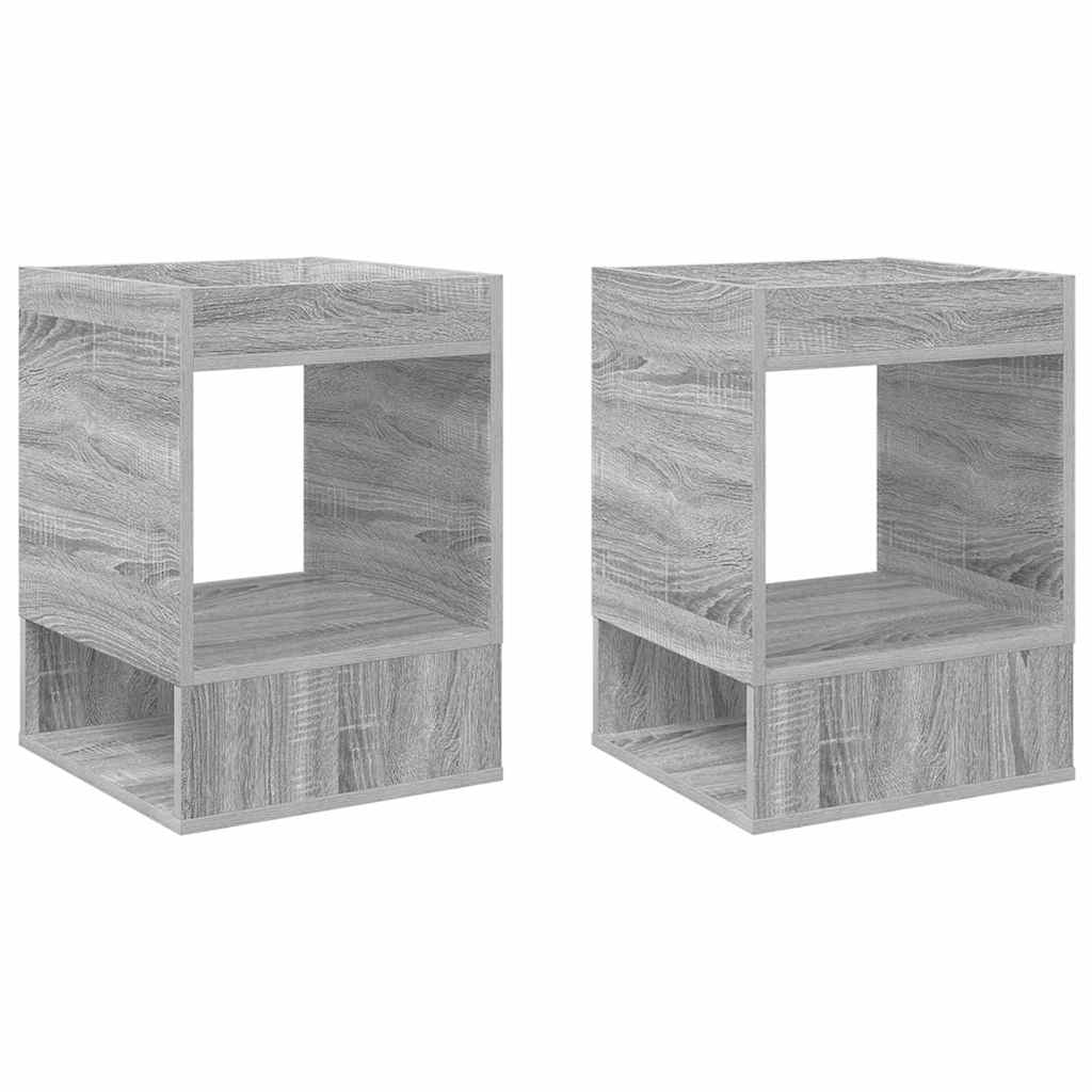 vidaXL End Table 2 pcs Γκρίζο Σονομα 40 x 40 x 56 εκ.