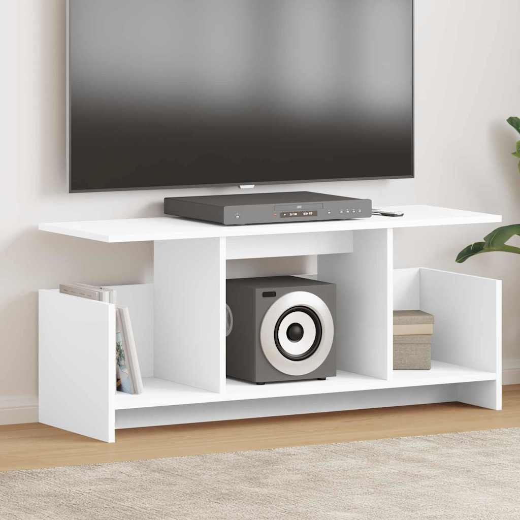 vidaXL Βάση TV Λευκό 102 x 35 x 45 εκ. Επεξεργασμένο ξύλο