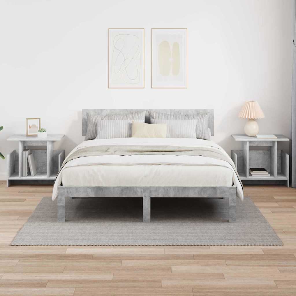 vidaXL Βάση TV 2 pcs Σκυρόδεμα Γκρι 50 x 35 x 45 cm Επεξεργασμένο ξύλο
