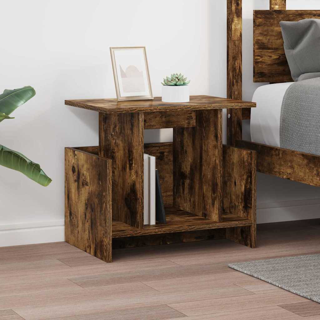 vidaXL Βάση TV 50 x 35 x 45 cm Καπνιστό Δρύς Επεξεργασμένο Ξύλο