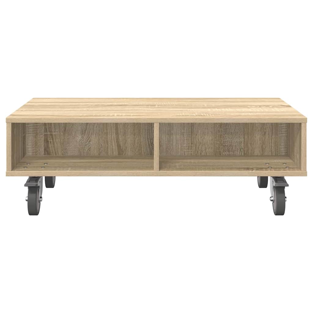 vidaXL Κομοδίνο με τροχούς Δρύς Sonoma 90 x 50 x 30 cm