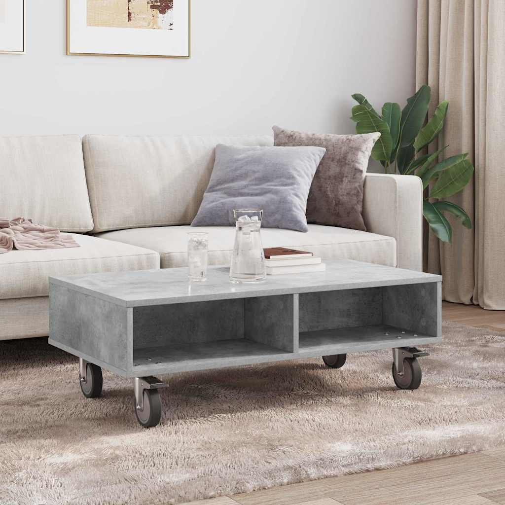 vidaXL Κομοδίνο με τροχούς Σκυρόδεμα Γκρι 90 x 50 x 30 cm