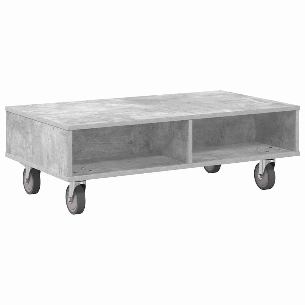 vidaXL Κομοδίνο με τροχούς Σκυρόδεμα Γκρι 90 x 50 x 30 cm