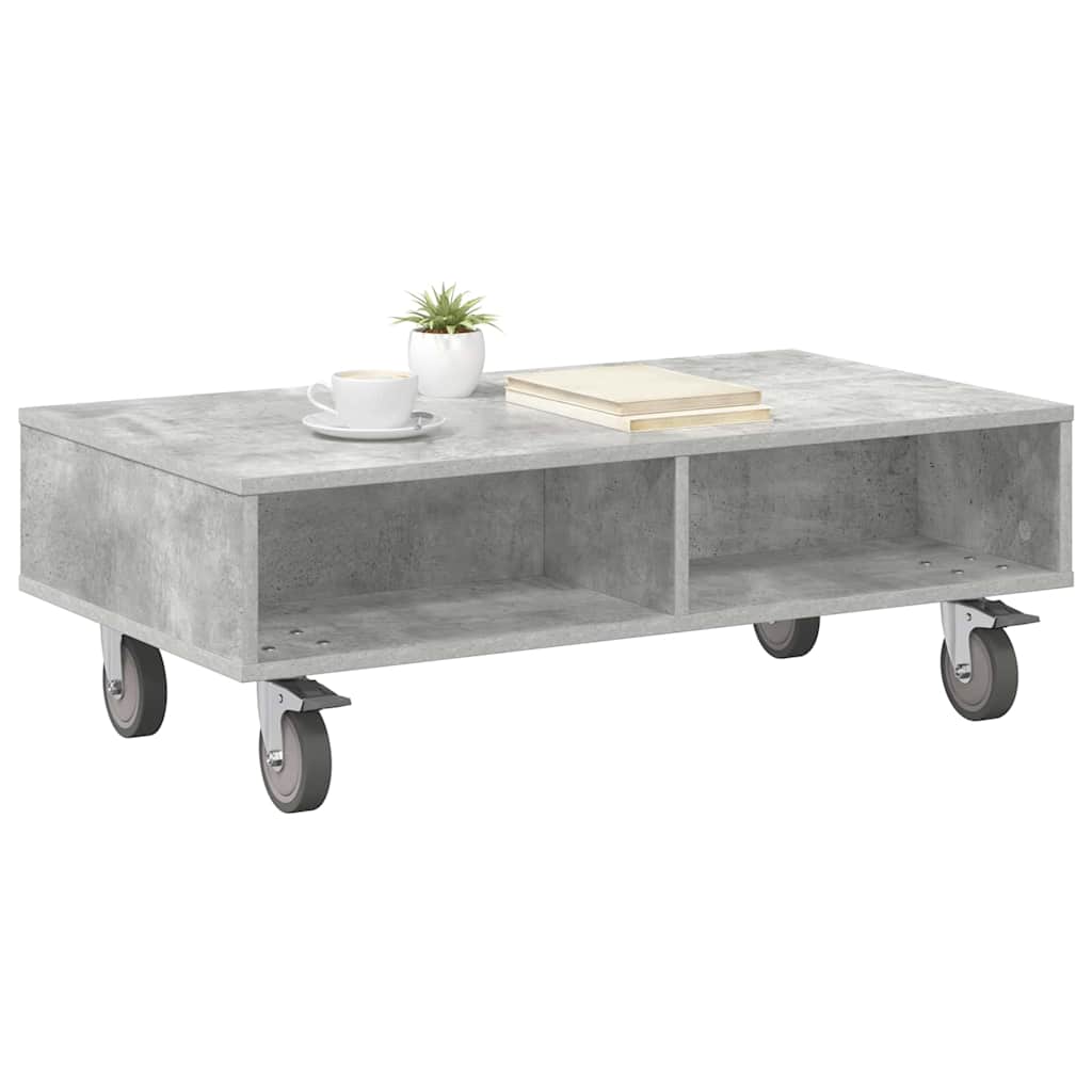 vidaXL Κομοδίνο με τροχούς Σκυρόδεμα Γκρι 90 x 50 x 30 cm