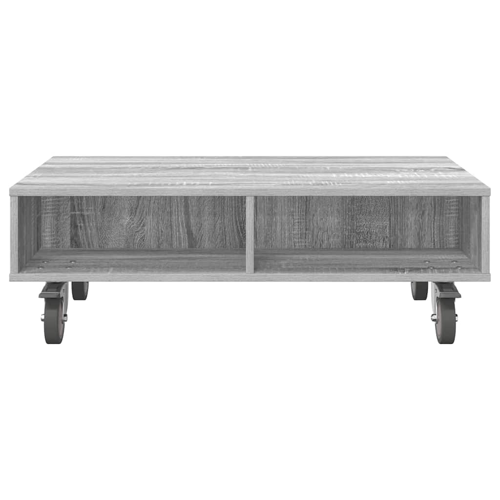 vidaXL Κομοδίνο με τροχούς Γκρίζο Σονομα 90 x 50 x 30 cm