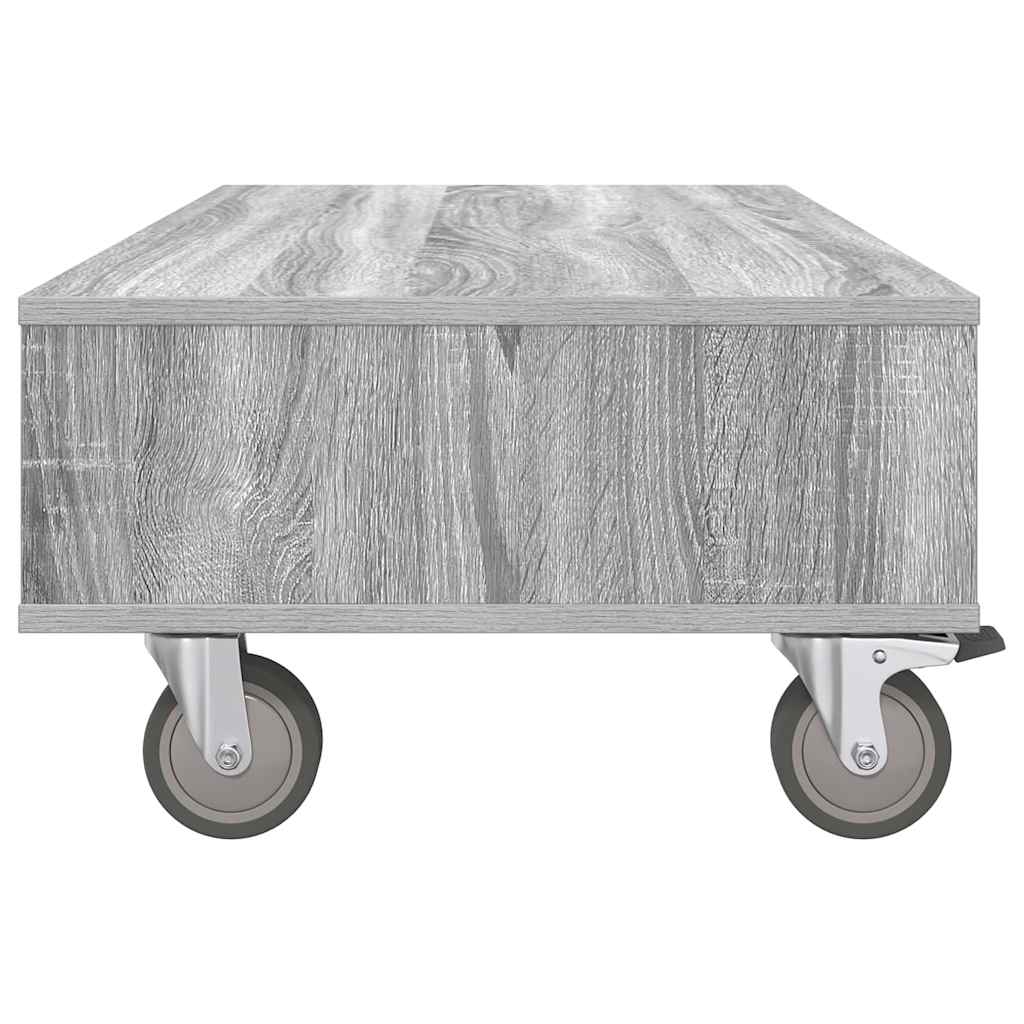 vidaXL Κομοδίνο με τροχούς Γκρίζο Σονομα 90 x 50 x 30 cm