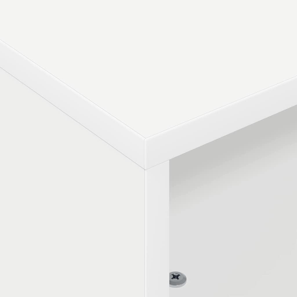 vidaXL Κομοδίνο με τροχούς Λευκό 50,5 x 50 x 30 εκ Επεξεργασμένο ξύλο