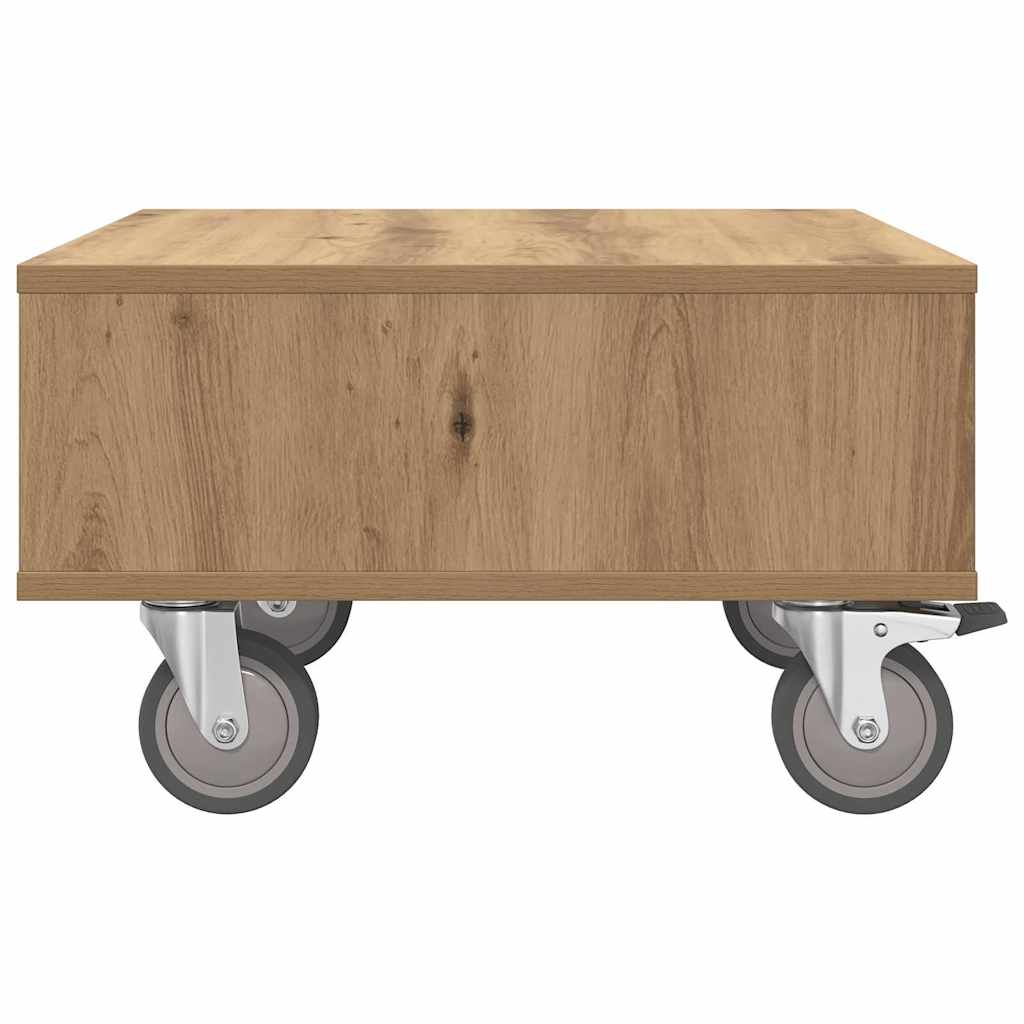 vidaXL Κομοδίνο με τροχούς Artisan Oak 50,5 x 50 x 30 εκ