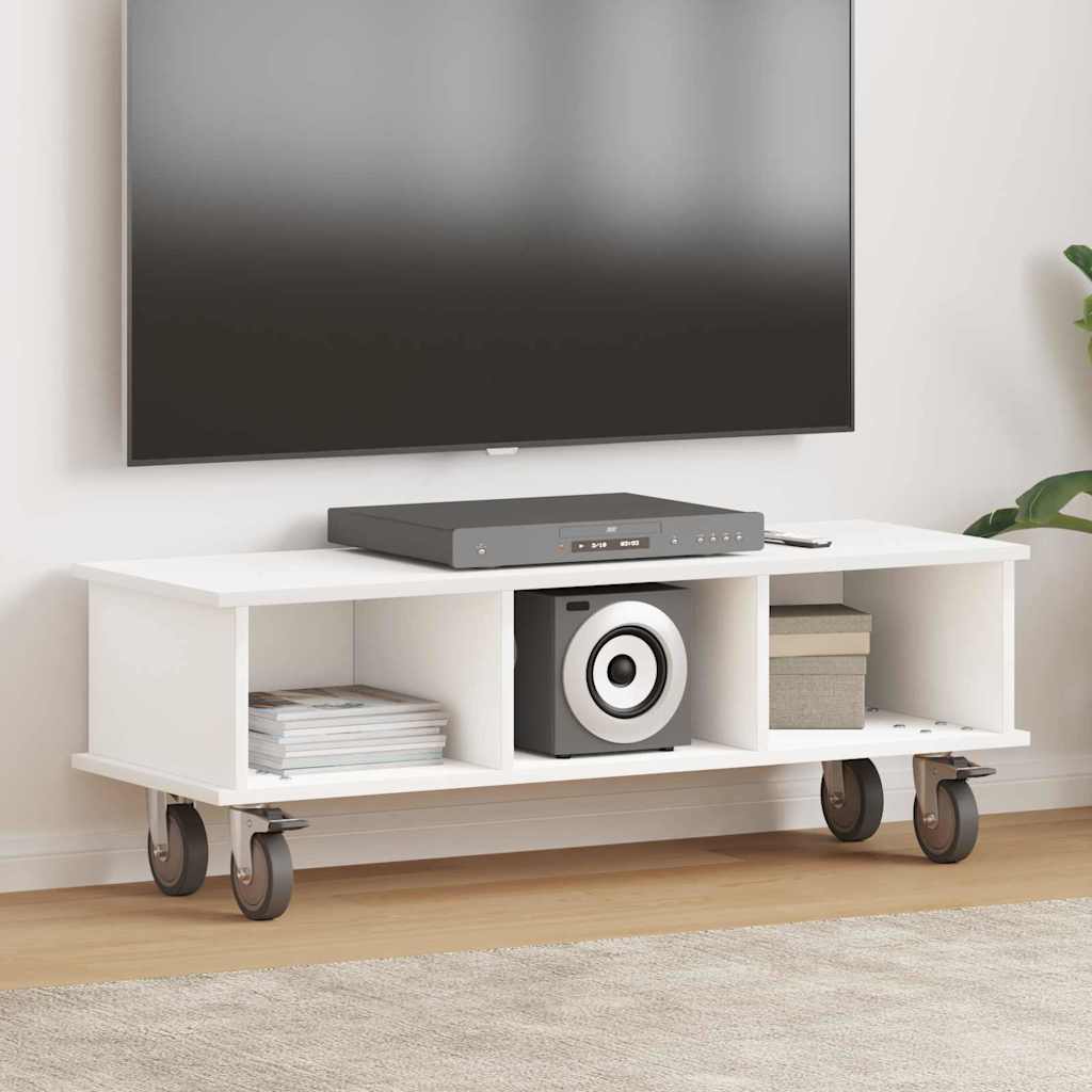 vidaXL Βάση TV 100 x 35 x 35 εκ Λευκό Επεξεργασμένο Ξύλο