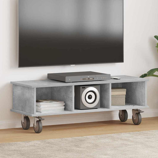 vidaXL Βάση TV 100 x 35 x 35 εκ Σκυρόδεμα Γκρι Επεξεργασμένο Ξύλο