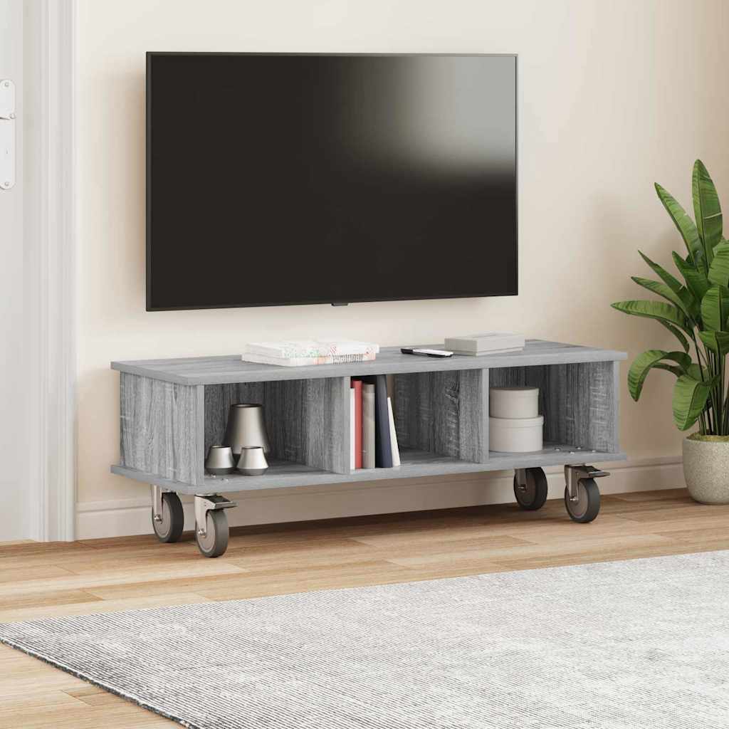 vidaXL Βάση TV 100 x 35 x 35 εκ Γκρίζο Σονομα Επεξεργασμένο Ξύλο