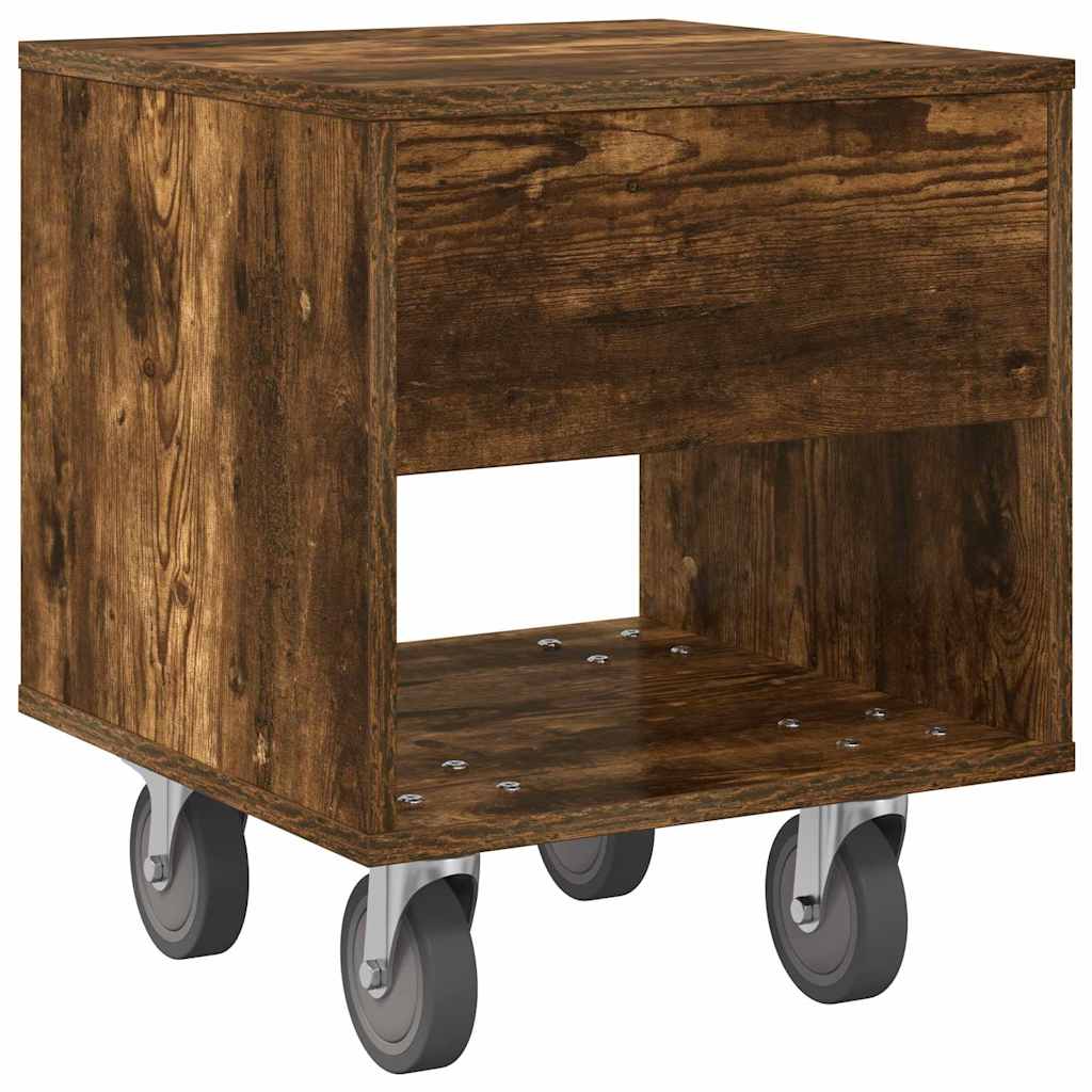 vidaXL Κομοδίνο 2 τμχ. Καπνιστό Δρύς 40,5 x 40 x 48 εκ.