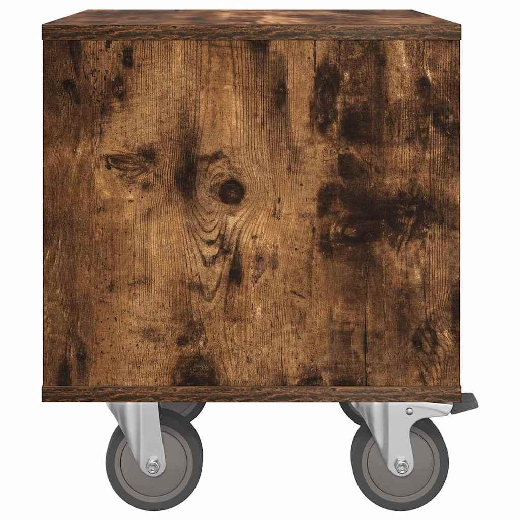 vidaXL Κομοδίνο 2 τμχ. Καπνιστό Δρύς 40,5 x 40 x 48 εκ.