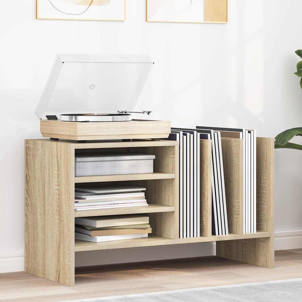 vidaXL Ντουλάπι δίσκων βινυλίου με ράφι Δρύς Sonoma 78,5 x 35 x 45 εκ