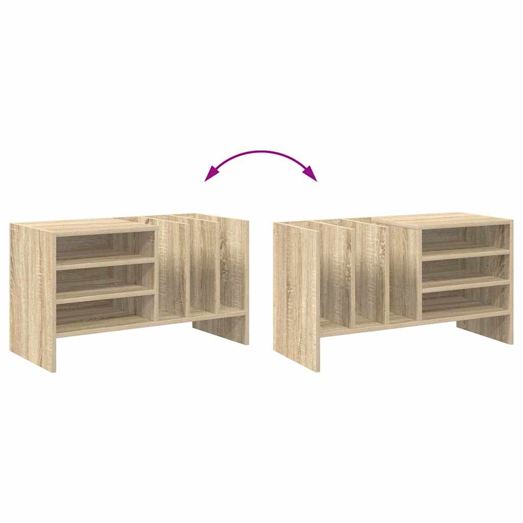 vidaXL Ντουλάπι δίσκων βινυλίου με ράφι Δρύς Sonoma 78,5 x 35 x 45 εκ