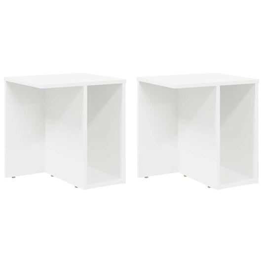 vidaXL End Table 2 pcs Λευκό 37 x 32 x 40 εκ Επεξεργασμένο ξύλο
