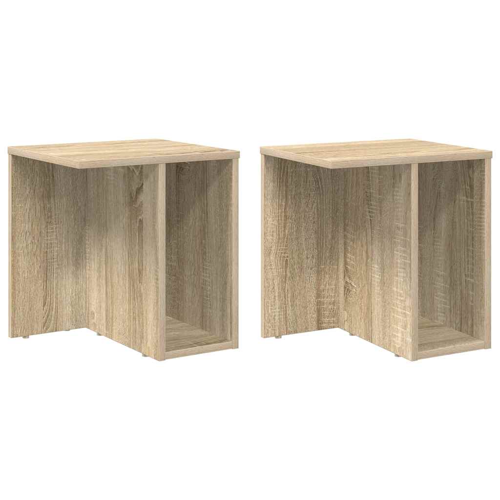 vidaXL End Table 2 pcs Δρύς Sonoma 37 x 32 x 40 εκ Επεξεργασμένο ξύλο