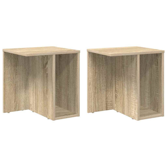 vidaXL End Table 2 pcs Δρύς Sonoma 37 x 32 x 40 εκ Επεξεργασμένο ξύλο
