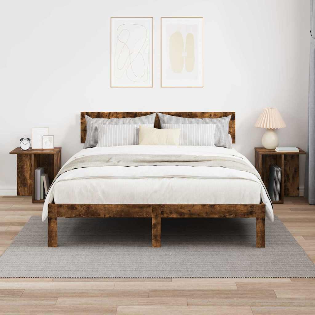 vidaXL End Table 2 pcs Καπνιστό Δρύς 37 x 32 x 40 εκ