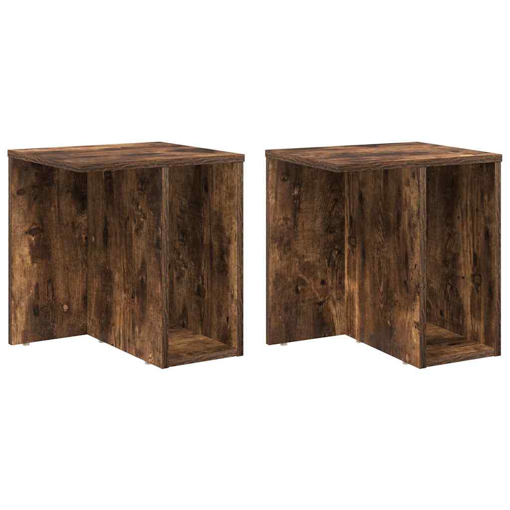 vidaXL End Table 2 pcs Καπνιστό Δρύς 37 x 32 x 40 εκ