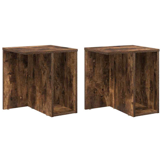 vidaXL End Table 2 pcs Καπνιστό Δρύς 37 x 32 x 40 εκ