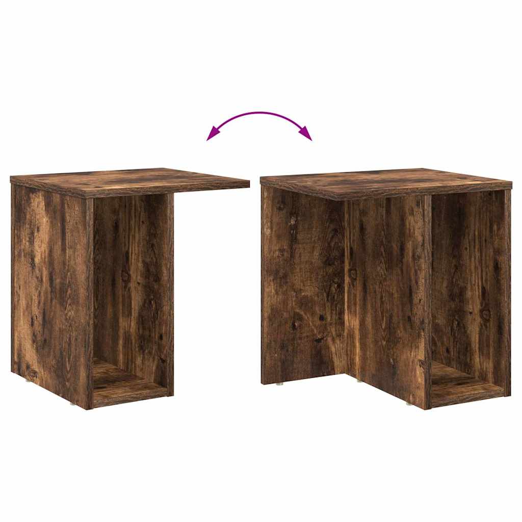 vidaXL End Table 2 pcs Καπνιστό Δρύς 37 x 32 x 40 εκ