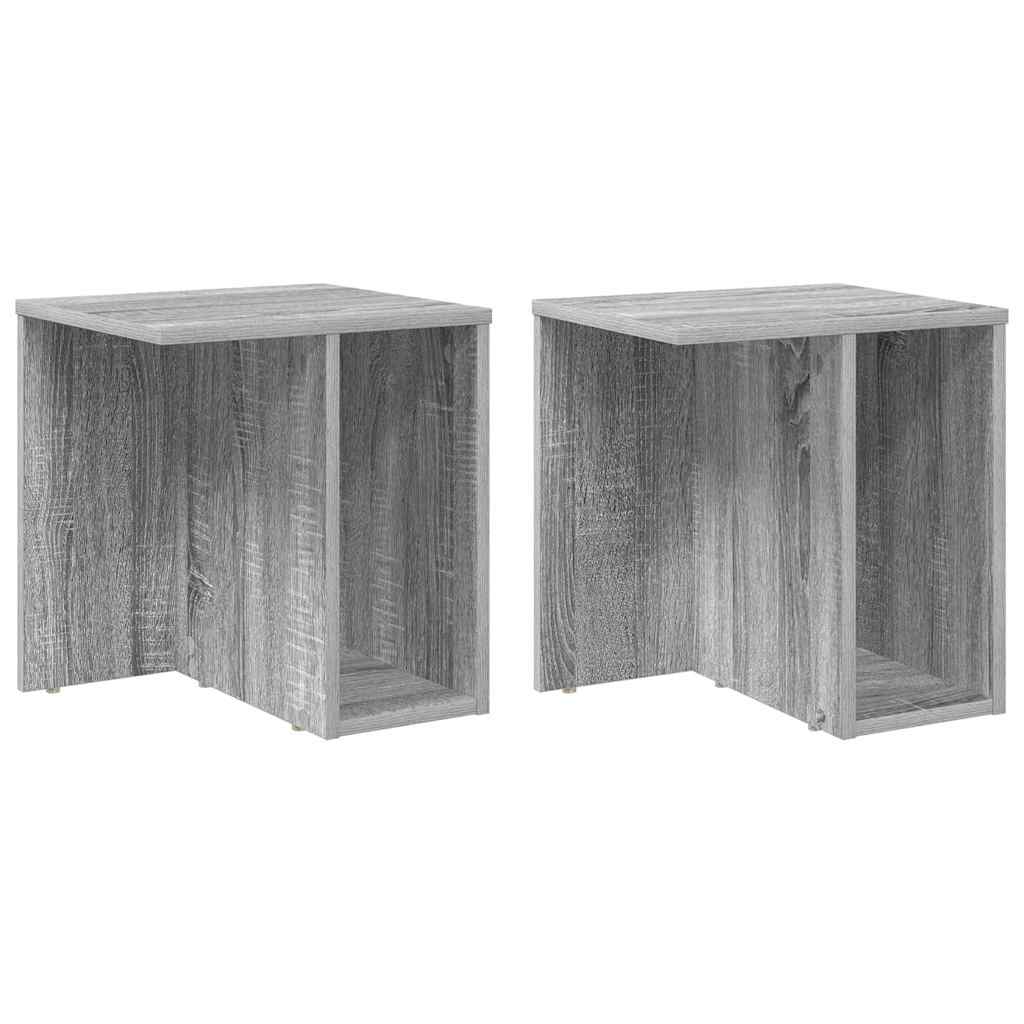 vidaXL End Table 2 pcs Γκρίζο Σονομα 37 x 32 x 40 εκ