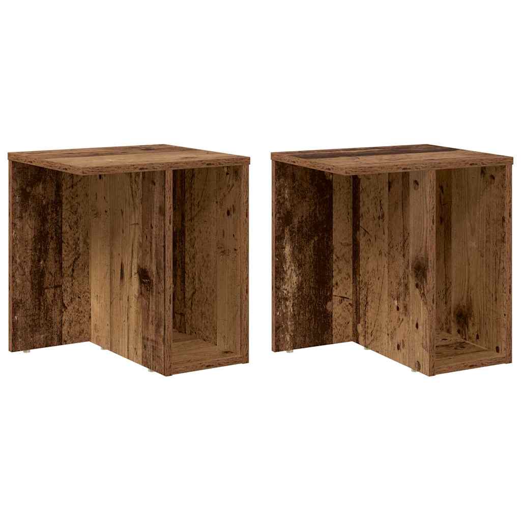 vidaXL End Table 2 pcs Παλιό ξύλο 37 x 32 x 40 εκ Επεξεργασμένο ξύλο