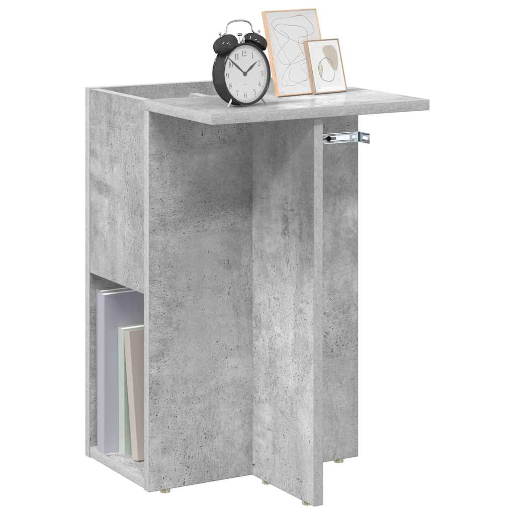vidaXL End Table Σκυρόδεμα Γκρι 35 x 40 x 55 εκ. Επεξεργασμένο ξύλο
