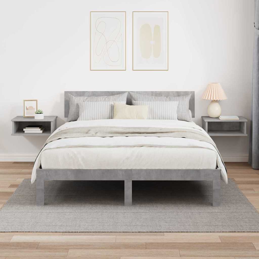 vidaXL Κομοδίνο 2 pcs Σκυρόδεμα Γκρι 40 x 31 x 15 εκ