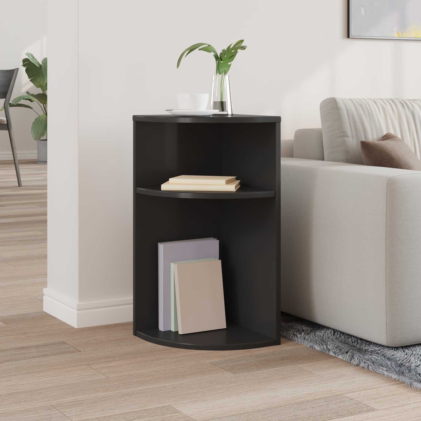 vidaXL End Table 29,5 x 29,5 x 60 cm Επεξεργασμένο Ξύλο Μαύρο