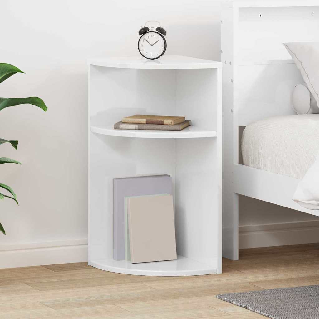 vidaXL End Table Υψηλής γυαλάδας λευκό 29,6 x 29,6 x 60 εκ