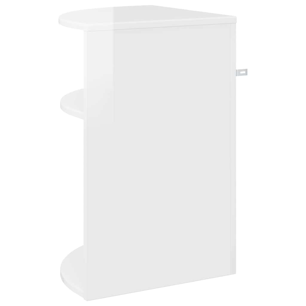 vidaXL End Table Υψηλής γυαλάδας λευκό 39,7 x 39,7 x 60 εκ