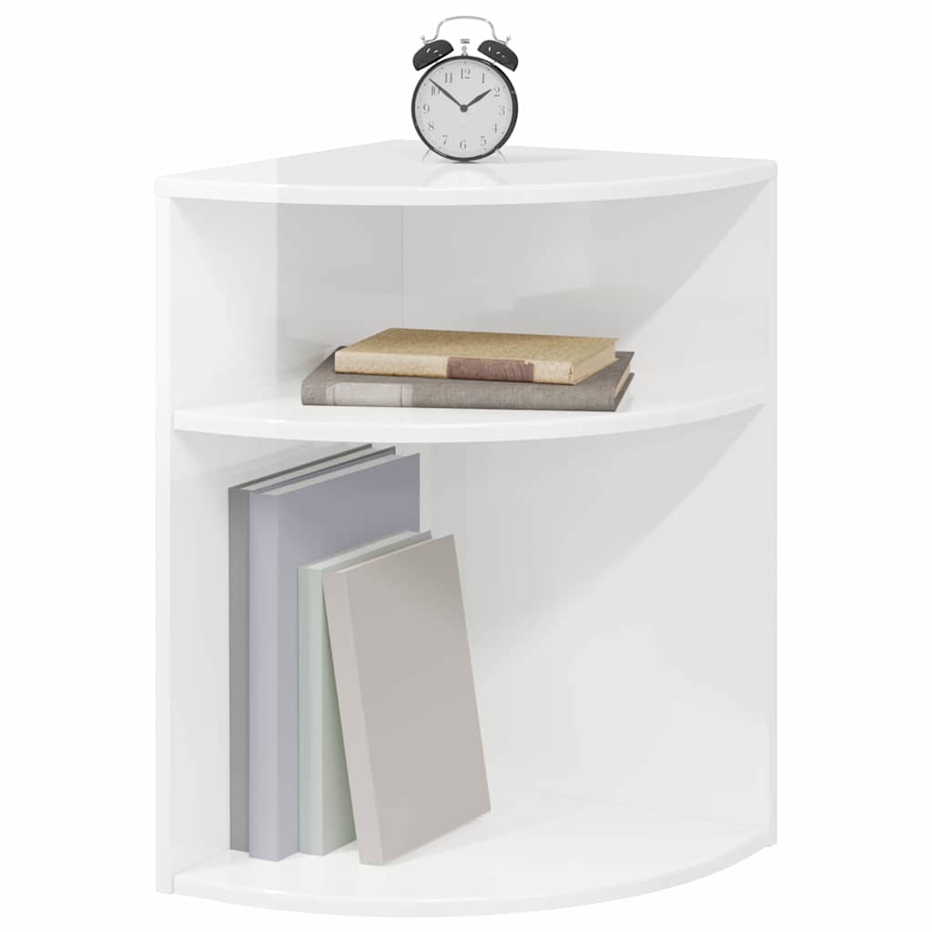 vidaXL End Table Υψηλής γυαλάδας λευκό 39,7 x 39,7 x 60 εκ
