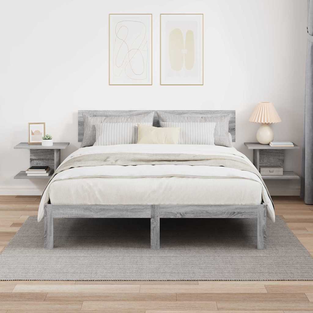 vidaXL Κομοδίνο 2 τμχ. Γκρίζο Σονομα 40 x 30 x 25 εκ