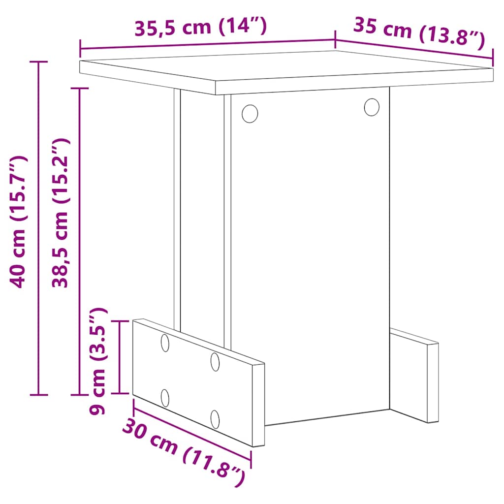 vidaXL End Table Λευκό 35,5 x 35 x 40 εκ Επεξεργασμένο ξύλο