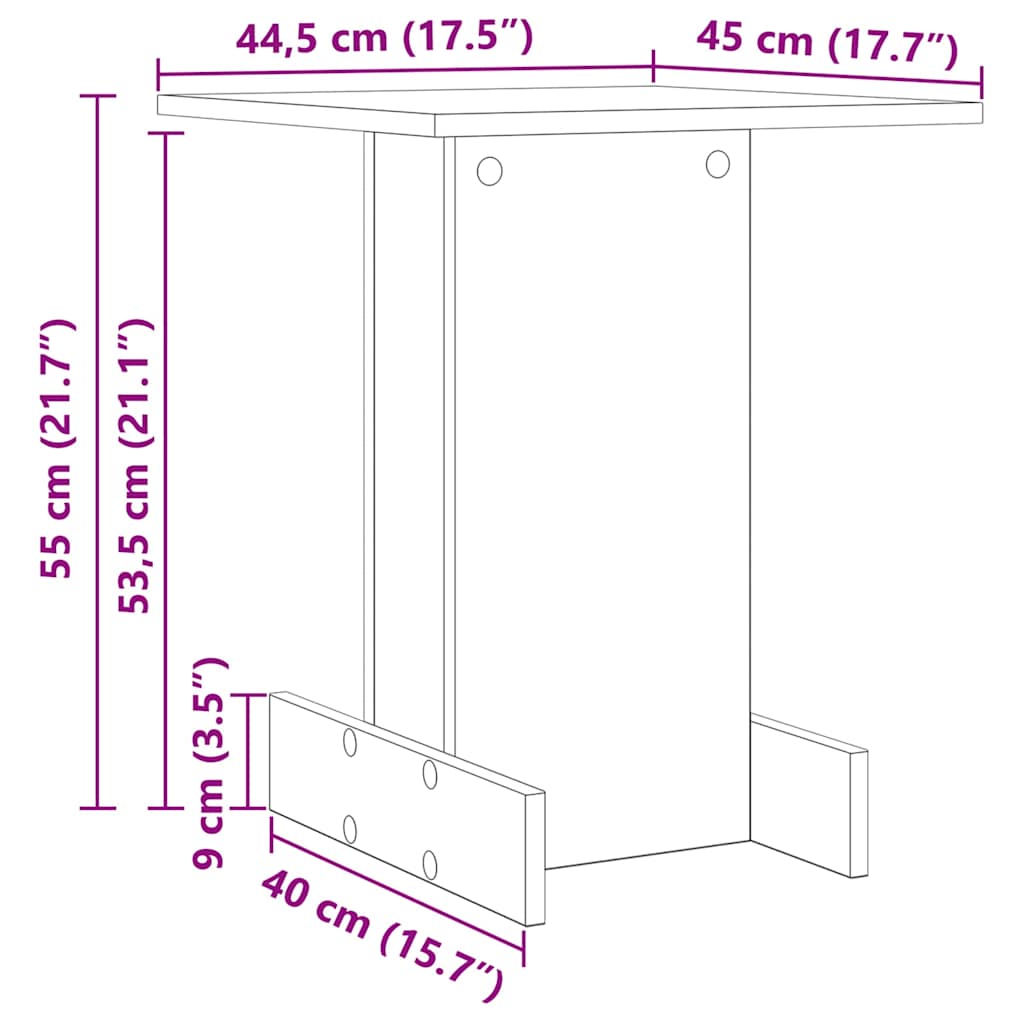 vidaXL End Table Δρύς Sonoma 44,5 x 45 x 55 εκ Επεξεργασμένο ξύλο