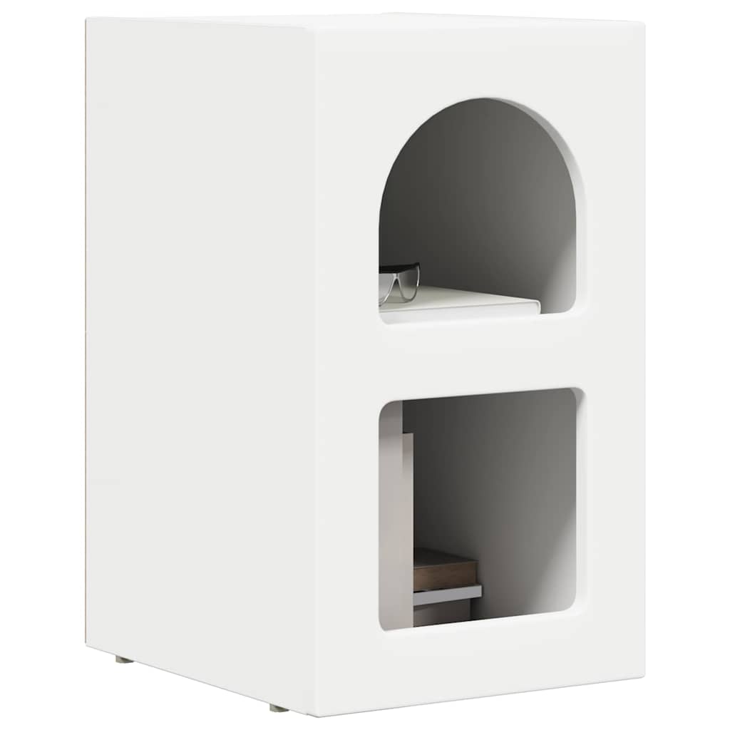 vidaXL Κομοδίνο ELST Λευκό 29,5 x 33,5 x 50 εκ Επεξεργασμένο Ξύλο