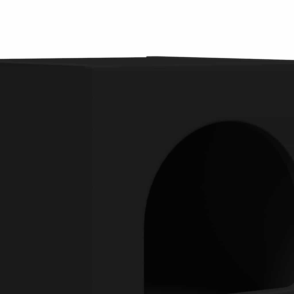 vidaXL Κομοδίνο 2 pcs Μαύρο 29.5 x 35 x 50 εκ Επεξεργασμένο ξύλο