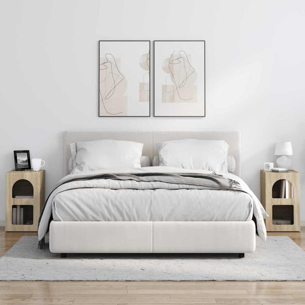 vidaXL Κομοδίνο 2 pcs Δρύς Sonoma 29.5 x 35 x 50 εκ Επεξεργασμένο ξύλο